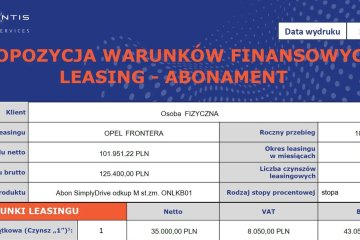abonament 227 zł netto najnowszy model